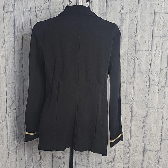 HALSTON Black and Gold Women's Open Front Cardigan Small Petite - Picture 5 of 7